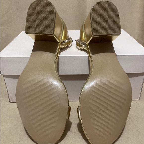 New Noura Heeled Sandal Gold Size 8.5 - Picture 7 of 10